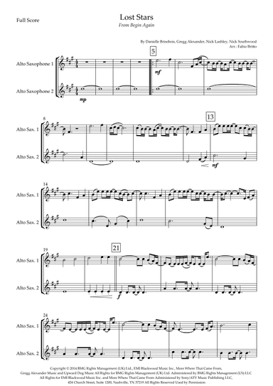 Lost Stars (arr. Fabio Britto)