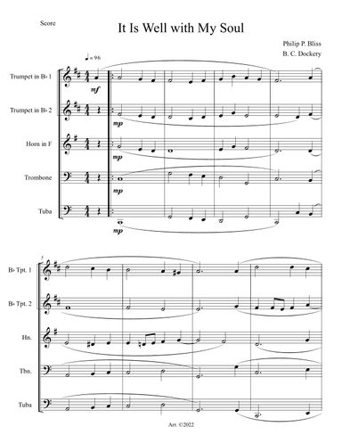 It Is Well with My Soul (Brass Quintet) (arr. B. C. Dockery)