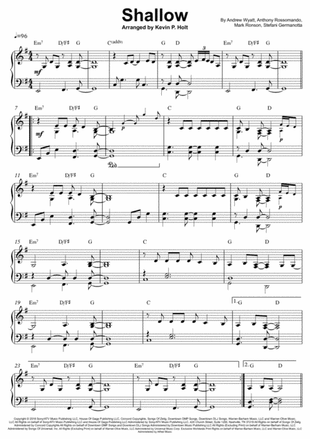 Shallow (arr. Kevin P. Holt)