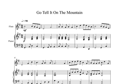 Go Tell It On The Mountain (Flute + Piano) (arr. Digital Book Music)