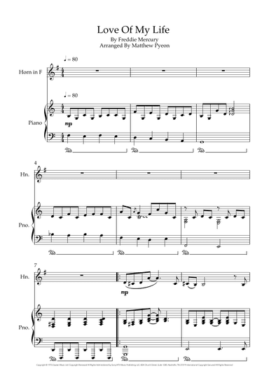 Love Of My Life (arr. Matthew pyeon)