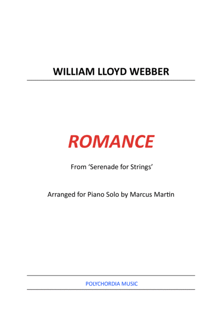 Romance For Organ (arr. Marcus Martin)