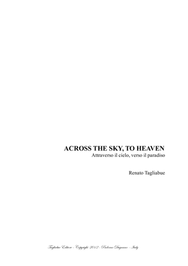 ACROSS THE SKY, TO HEAVEN - For String Quintet, Organ and Timpani