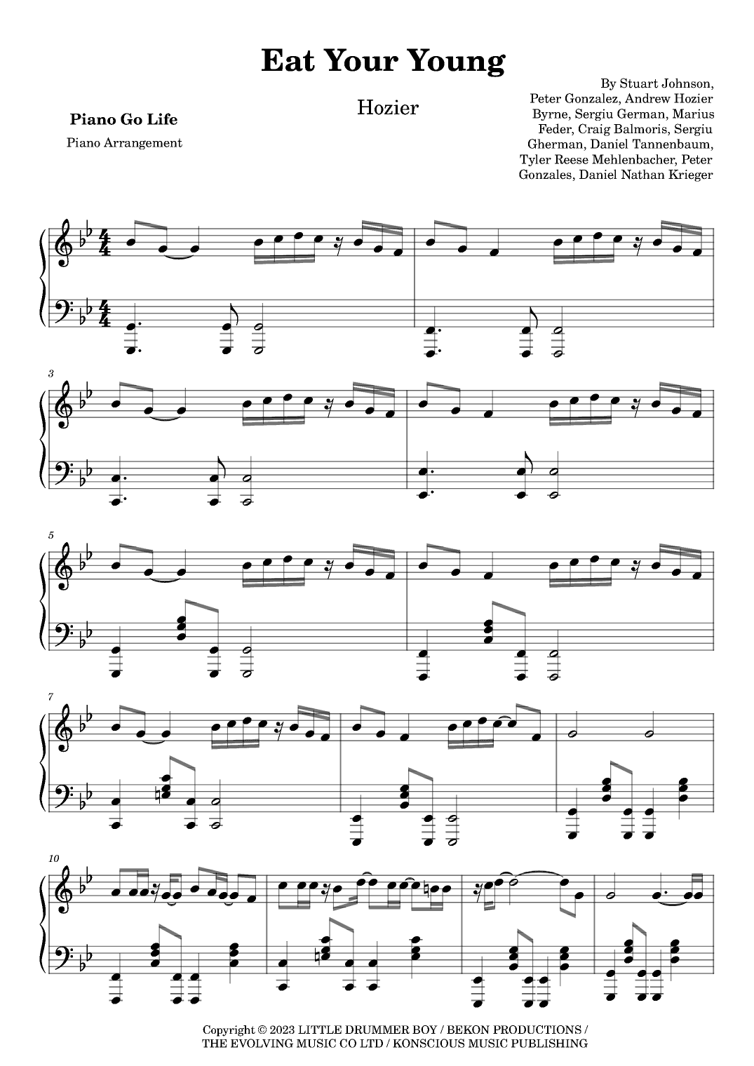 Eat Your Young (arr. Piano Go Life)