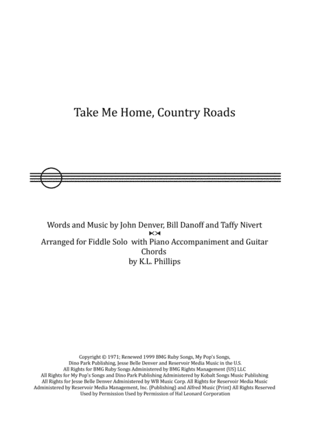 Take Me Home, Country Roads (arr. K.L. Phillips)
