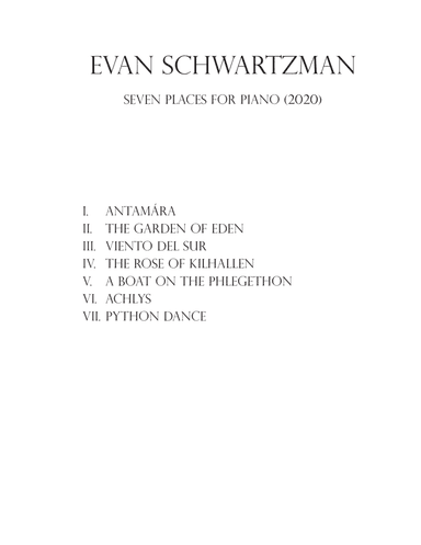 Seven Places for piano
