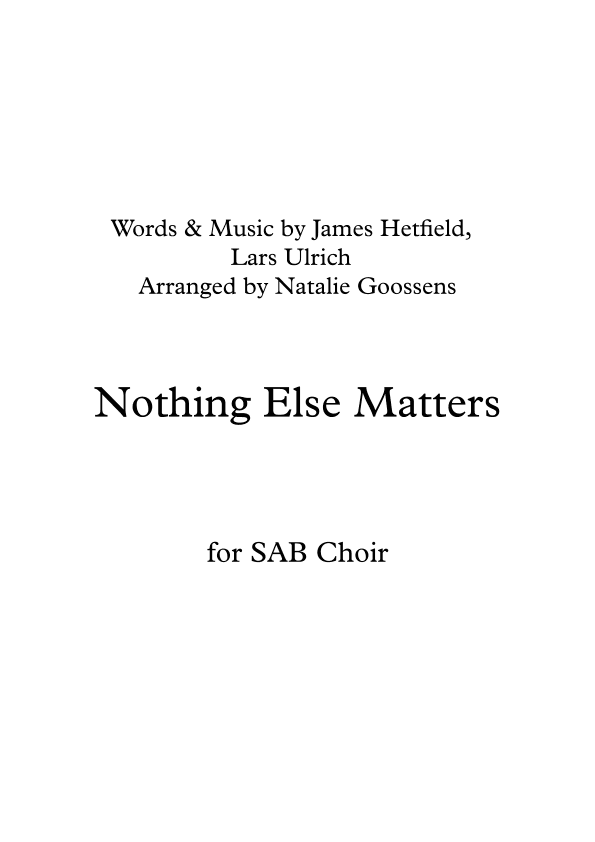 Nothing Else Matters (arr. Natalie Goossens)