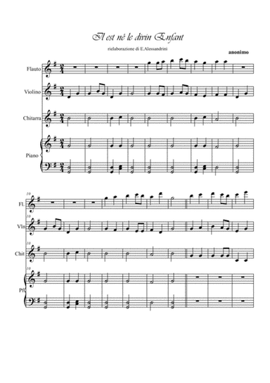 Il est nè le Divin Enfant quartet (arr. Ester Alessandrini)