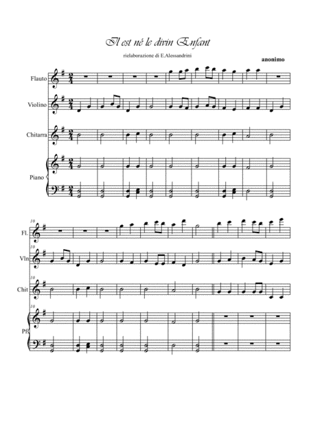 Il est nè le Divin Enfant quartet (arr. Ester Alessandrini)