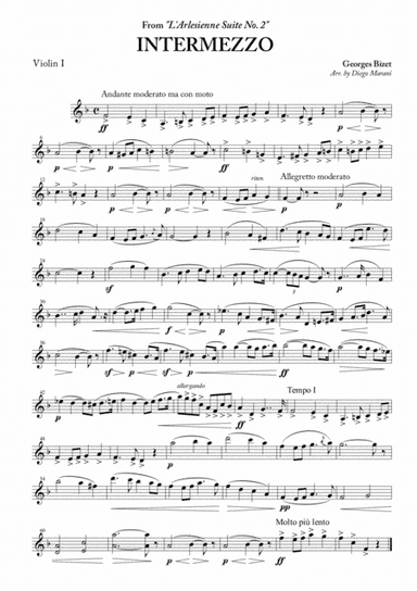 Intermezzo from "L'Arlesienne Suite No. 2" for String Quartet (arr. Diego Marani)