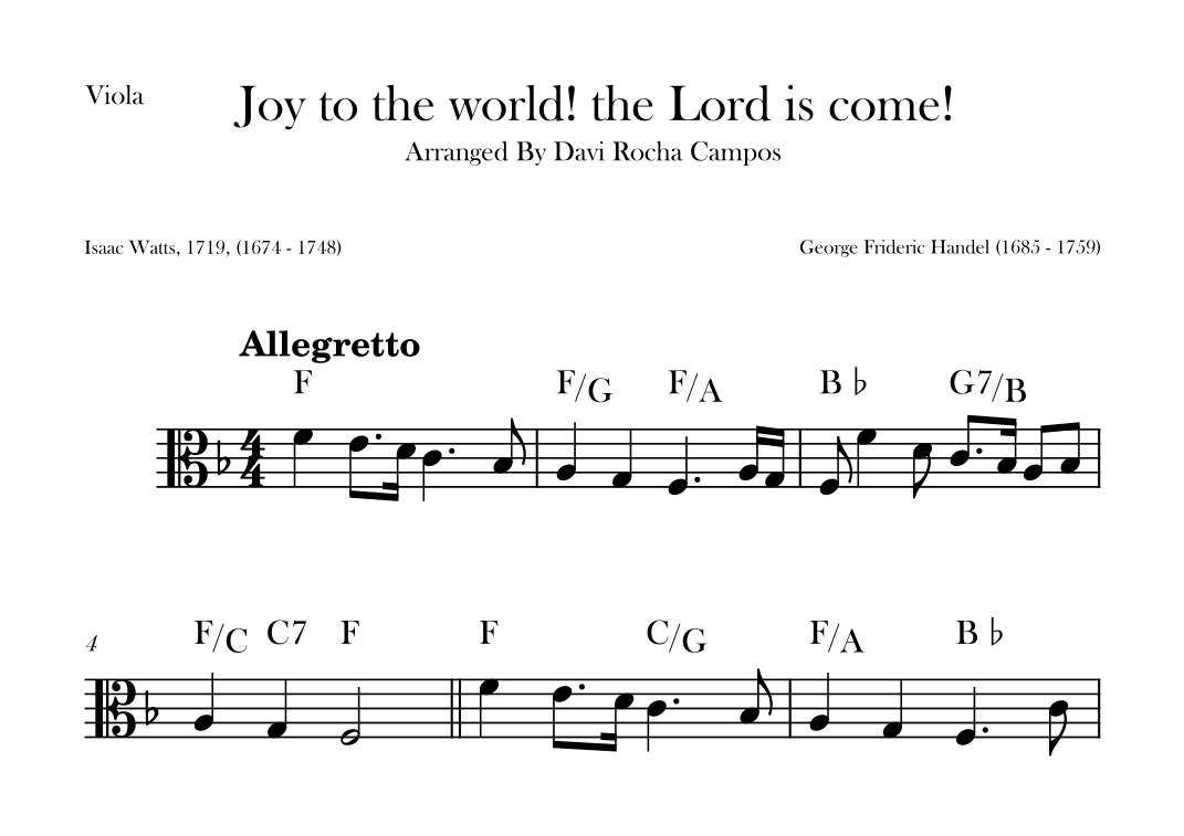 Joy to the world! the Lord is come! (arr. Davi Rocha Campos)