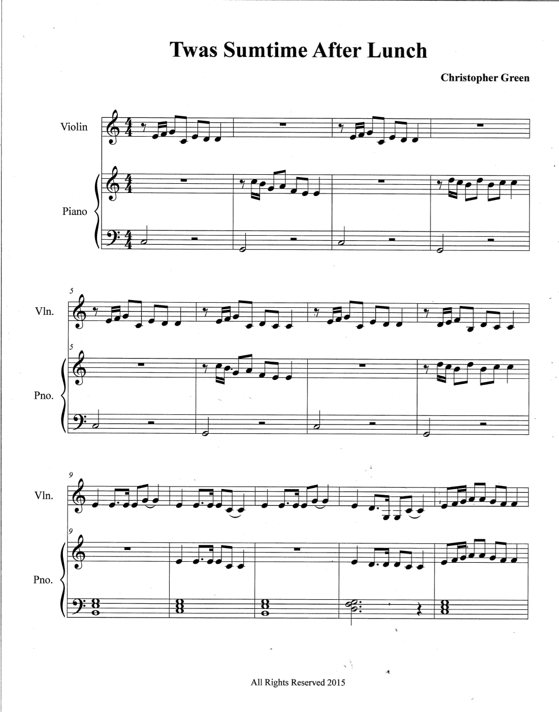 ‘Twas Sumtime after Lunch