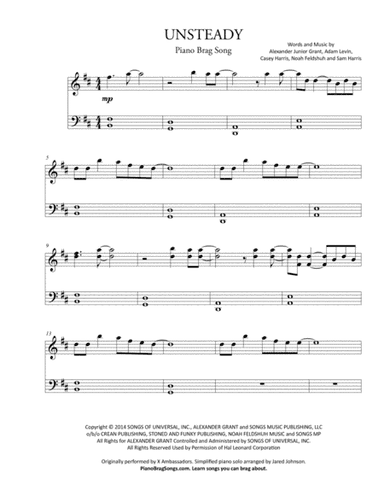 Unsteady (arr. Jared Johnson)