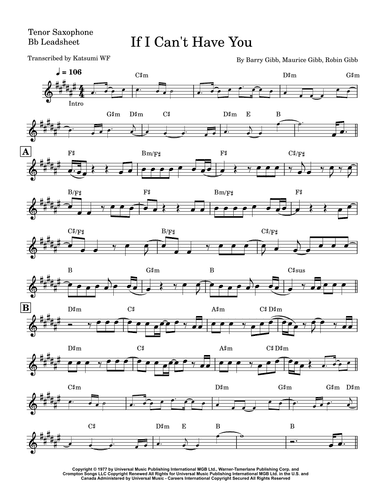 If I Can't Have You (arr. Katsumi WF)
