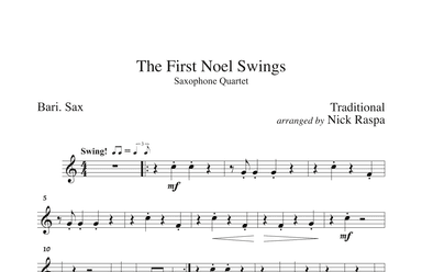 The First Noel Swings - Sax Quartet (AATB) Baritone Sax part (arr. Nick Raspa)