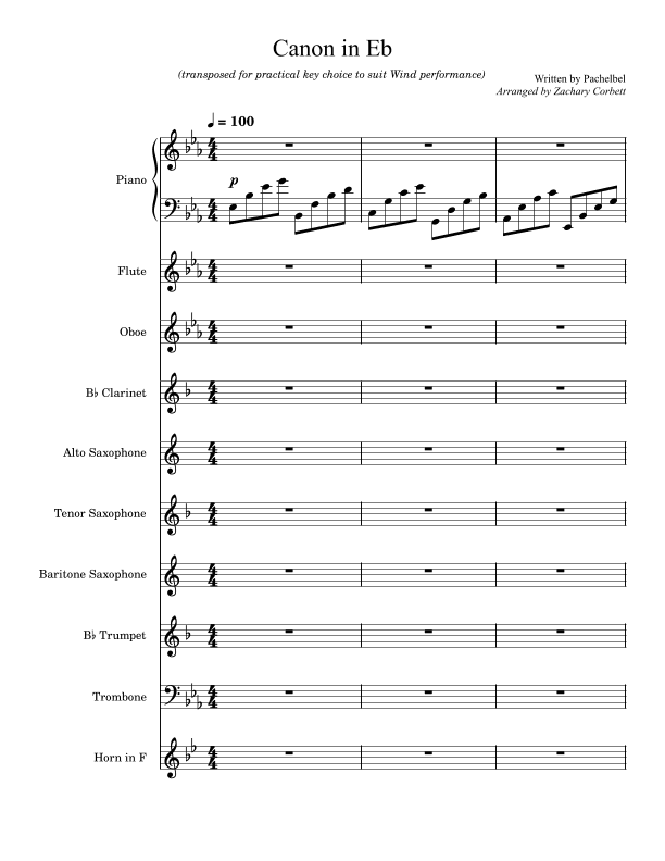 Canon in D (arr. Zachary Corbett)