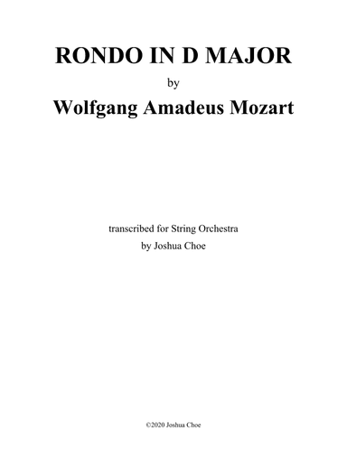 Rondo in D Major, K. 485 (arr. Joshua Choe)