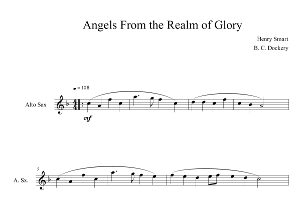 Angels From the Realm of Glory (Alto Sax Solo) (arr. B. C. Dockery)