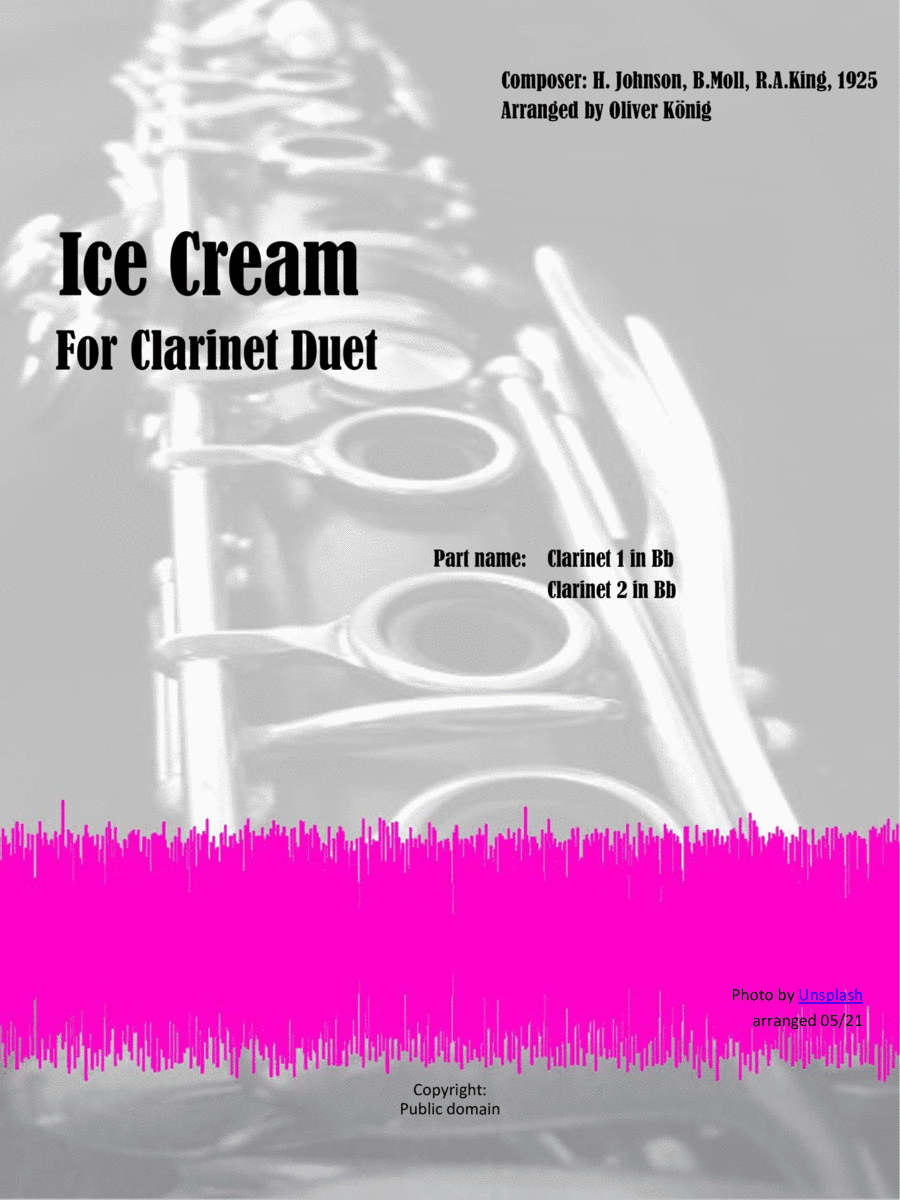 Ice Cream ( IScream, You Scream...) for Clarinet Duet (arr. Oliver König)