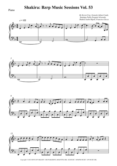 Shakira: Bzrp Music Sessions Vol. 53 (arr. Wesley S. SIlva)