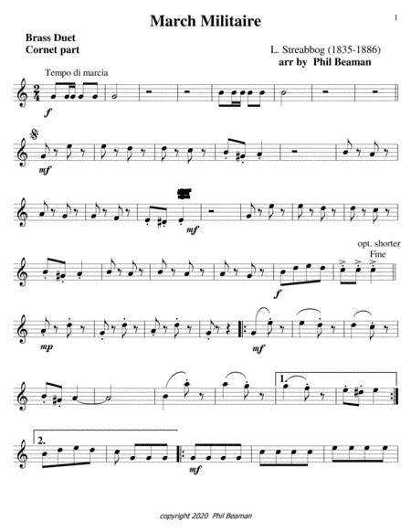 March Militaire-Brass Duet 2 (arr. Phil Beaman)
