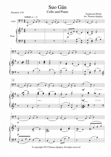 Suo Gân (arr. Thomas Quigley)