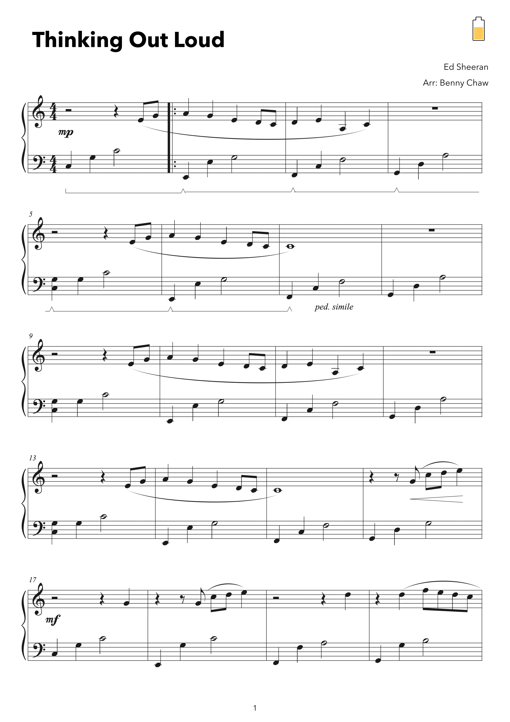 Thinking Out Loud (arr. Benny Chaw)