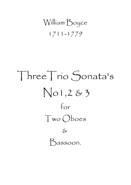 Three Trio Sonatas No.1,2 & 3 (arr. Spence Bundy)