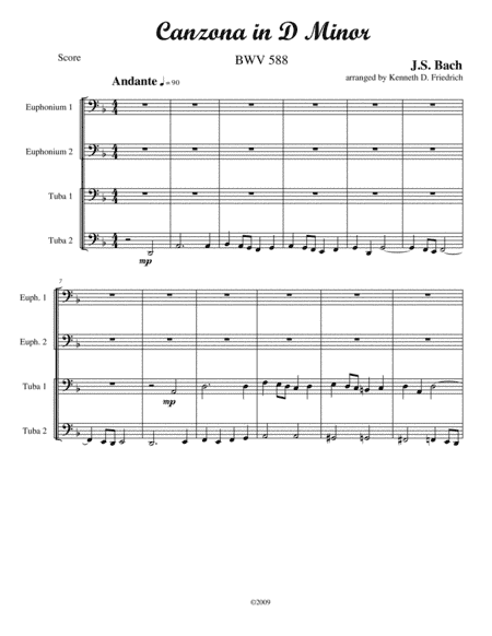 Canzona in D Minor (arr. Kenneth D. Friedrich)