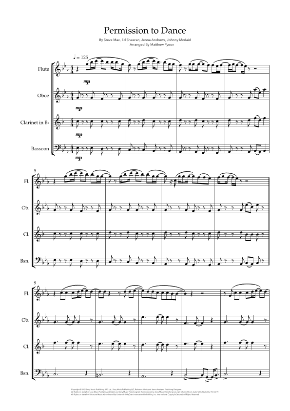 Permission To Dance (arr. Matthew pyeon)