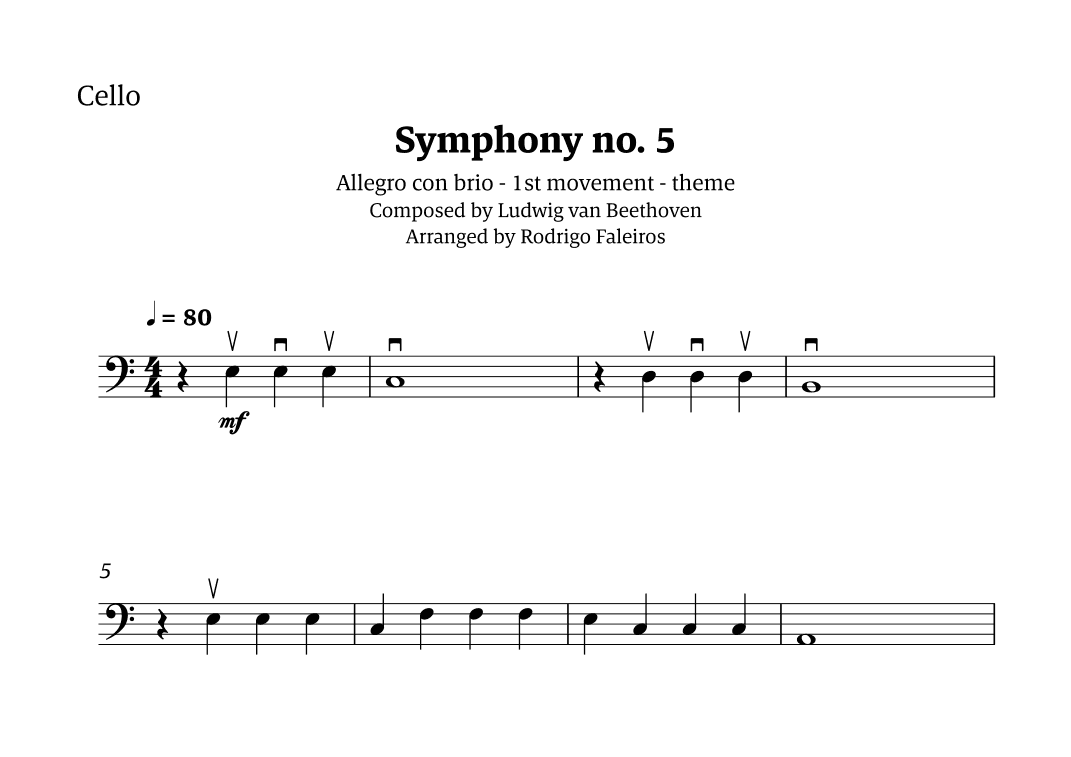 Symphony no. 5 - 1st movement (theme) (arr. Rodrigo Faleiros)