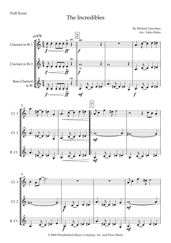 The Incredibles (main Theme) (arr. Fabio Britto)