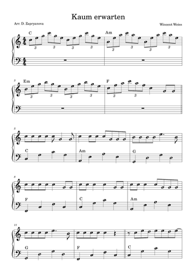 Kaum Erwarten (arr. D. Zapryanova)
