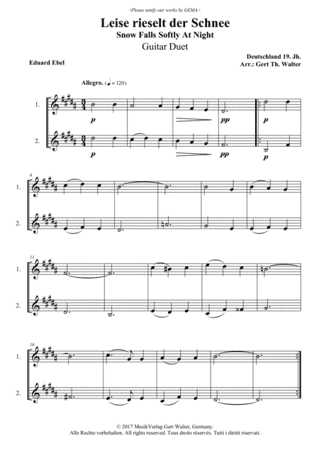 Snow Falls Softly At Night (arr. Gert Th. Walter)