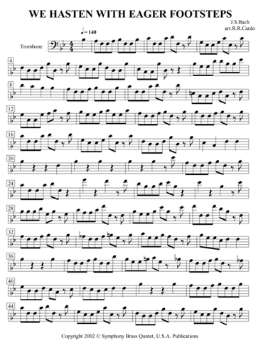 Easter Music - 3. We Hasten with Eager Footsteps (Trombone) (arr. R.R.Cardo)