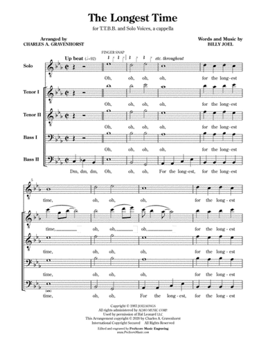 The Longest Time (arr. Charles A. Gravenhorst)
