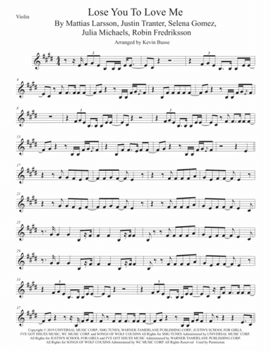 Lose You To Love Me (arr. Kevin Busse)
