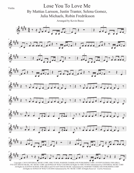 Lose You To Love Me (arr. Kevin Busse)