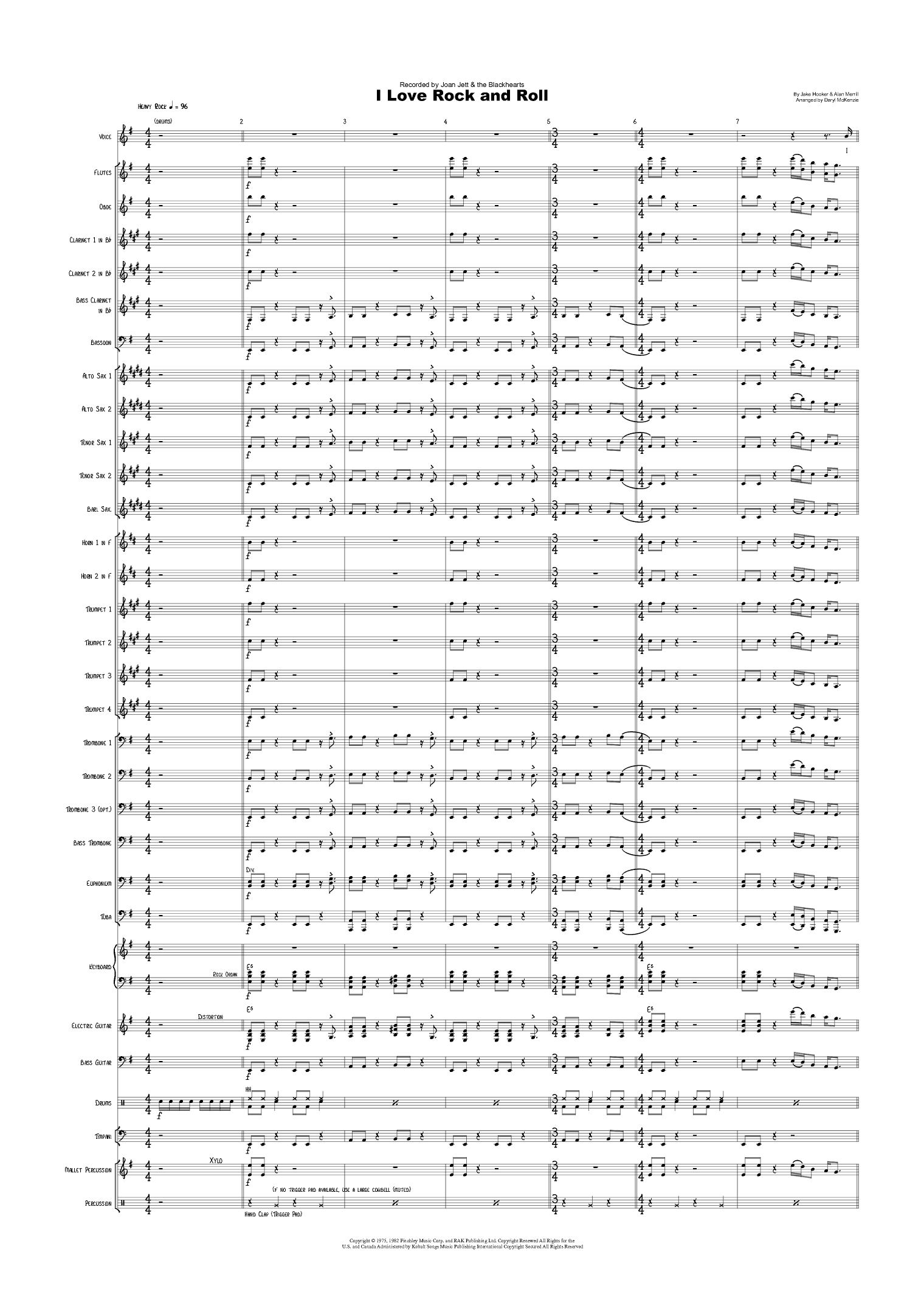 I Love Rock 'n Roll (arr. Daryl McKenzie)