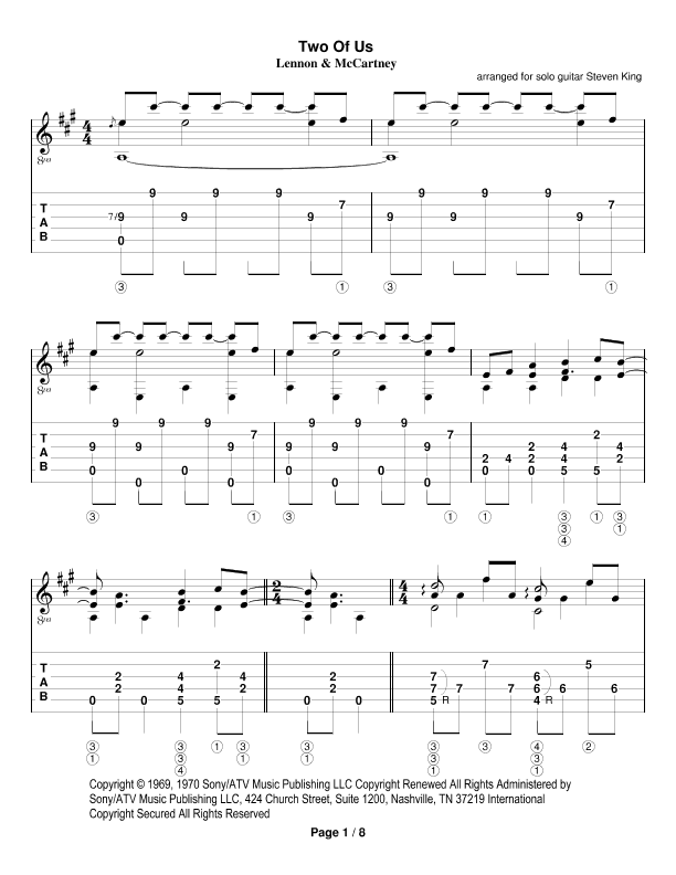 Two Of Us (arr. Steven King)