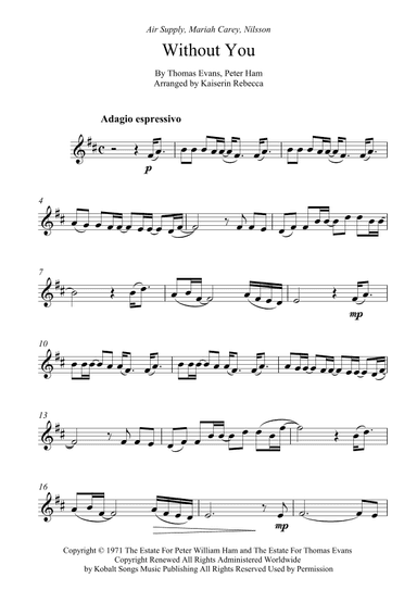 Without You (arr. Kaiserin Rebecca)
