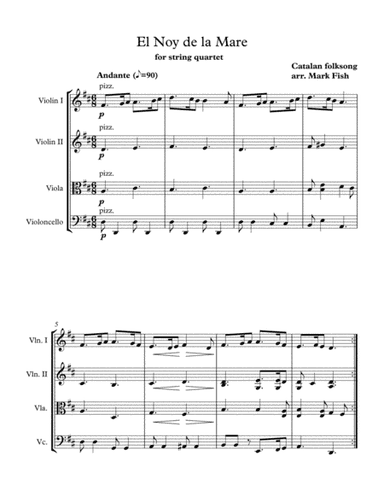 El Noy de la Mare String Quartet (arr. Mark Fish)