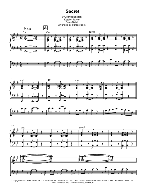 Secret (arr. Tunescribers)