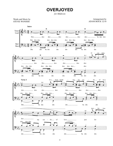 Overjoyed (arr. Adam Bock Arrangements)