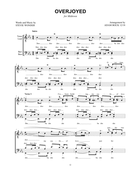 Overjoyed (arr. Adam Bock Arrangements)