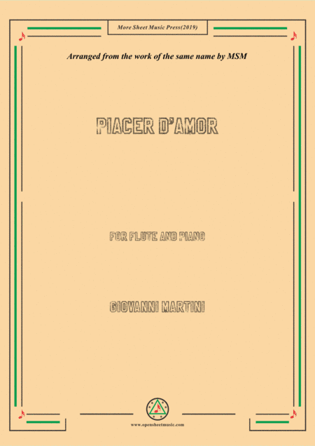 Giovanni-Piacer d'amor,for Flute and Piano (arr. MSM)