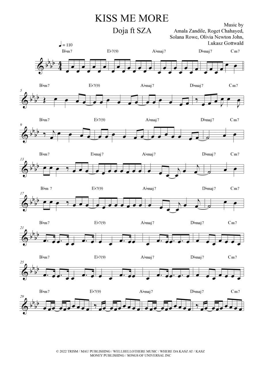 Kiss Me More (arr. The Sheet Music Library)