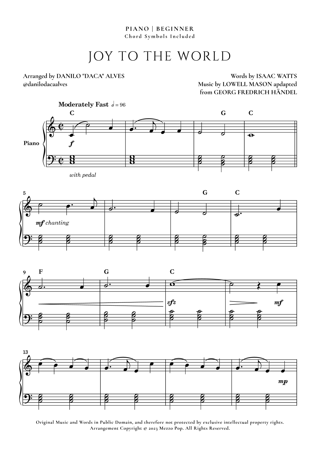 Joy to the World (arr. Danilo "Daca" Alves)