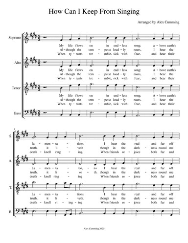 How Can I Keep From Singing? (arr. Alex Cumming)