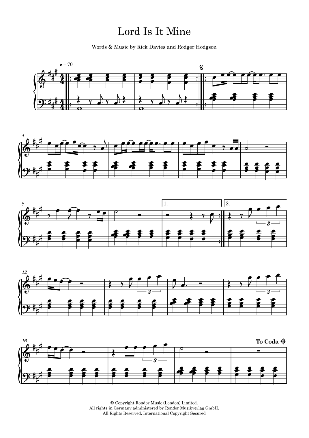 Lord Is It Mine (arr. Robin Thomson)